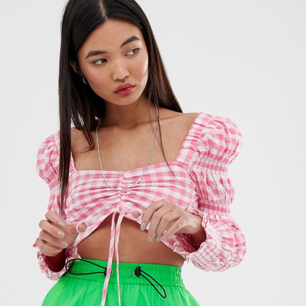 Collusion Super Crop Ruched Top NWOT